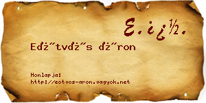 Eötvös Áron névjegykártya