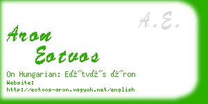 aron eotvos business card